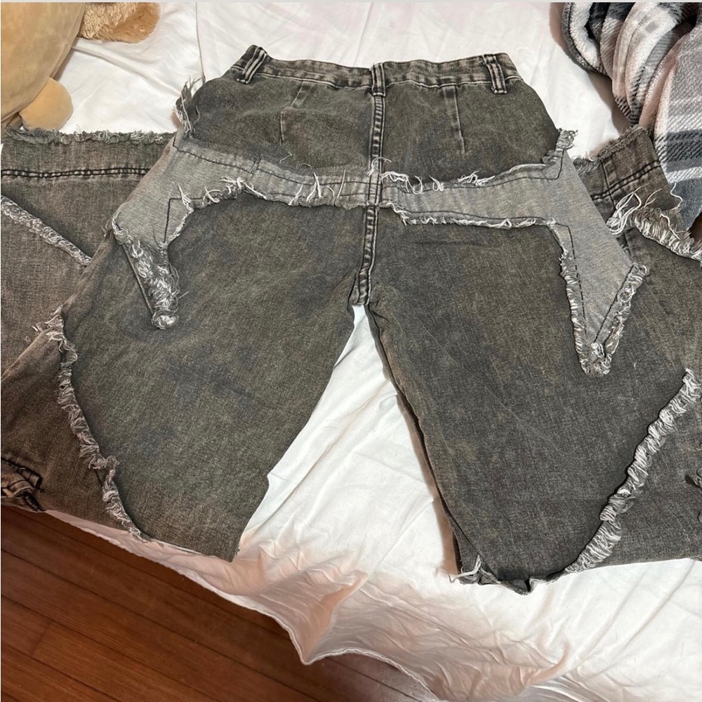 ROMWE Gray Flare & Wide Leg Jeans